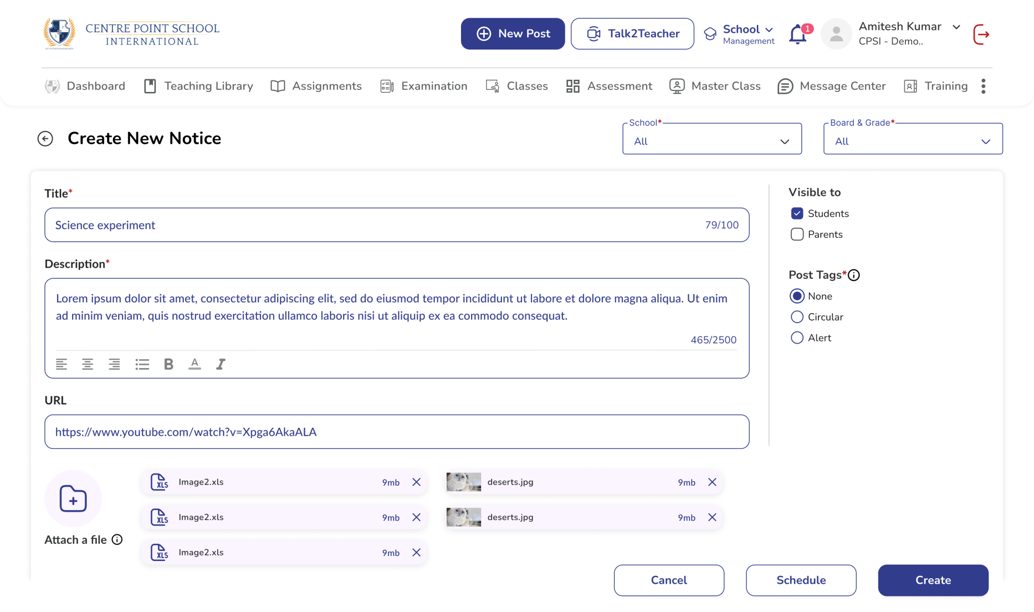 Create & Manage Notice Board – Argus Support Hub